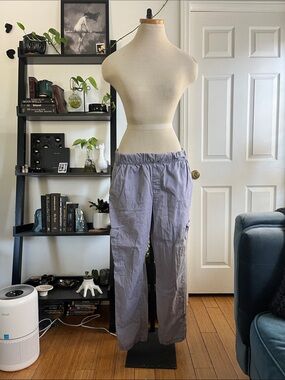 Revery Lavender Womrns Cargo Pants size Large Vintage y2k with Elastic Waist